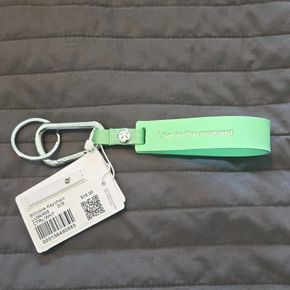 NWT Lululemon Silicone Keychain - Citra Lime/White